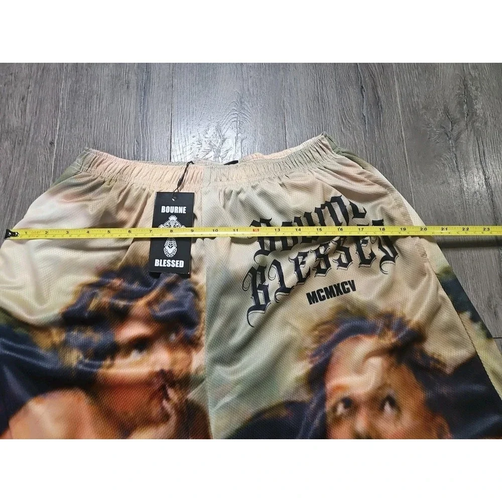 BOURNE BLESSED Angels All Over Print‎ Mens 2XL Shorts W/liner New With Tags 1329